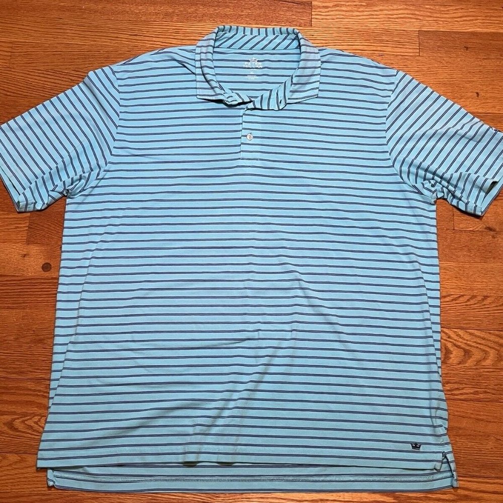 Peter Millar Golf Polo Striped Green Men's Size XL Shirt